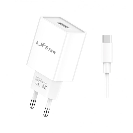 LSTAR LS-15 2в1 15W USB порт+кабел USB към Type-C