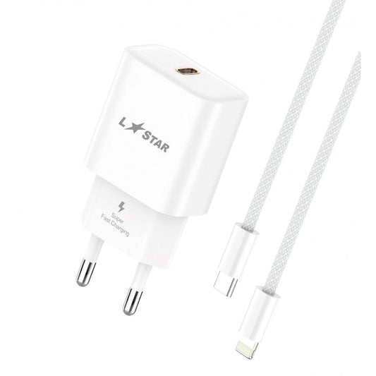 L✮STAR 25W 2в1 LS46 изх.USB-C PD Fast с кабел USB-C към Lightning