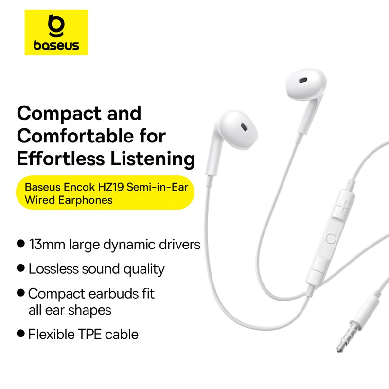 BASEUS HF Encok HZ19, 3.5mm /бял/ - A00182301213-00