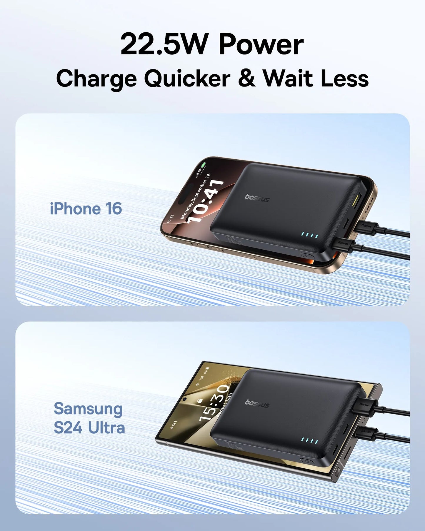 BASEUS Power Bank 10000 mAh 22.5W + кабел Type-C - Type-C, EnerFill FP21 Black - P1008210D123-00