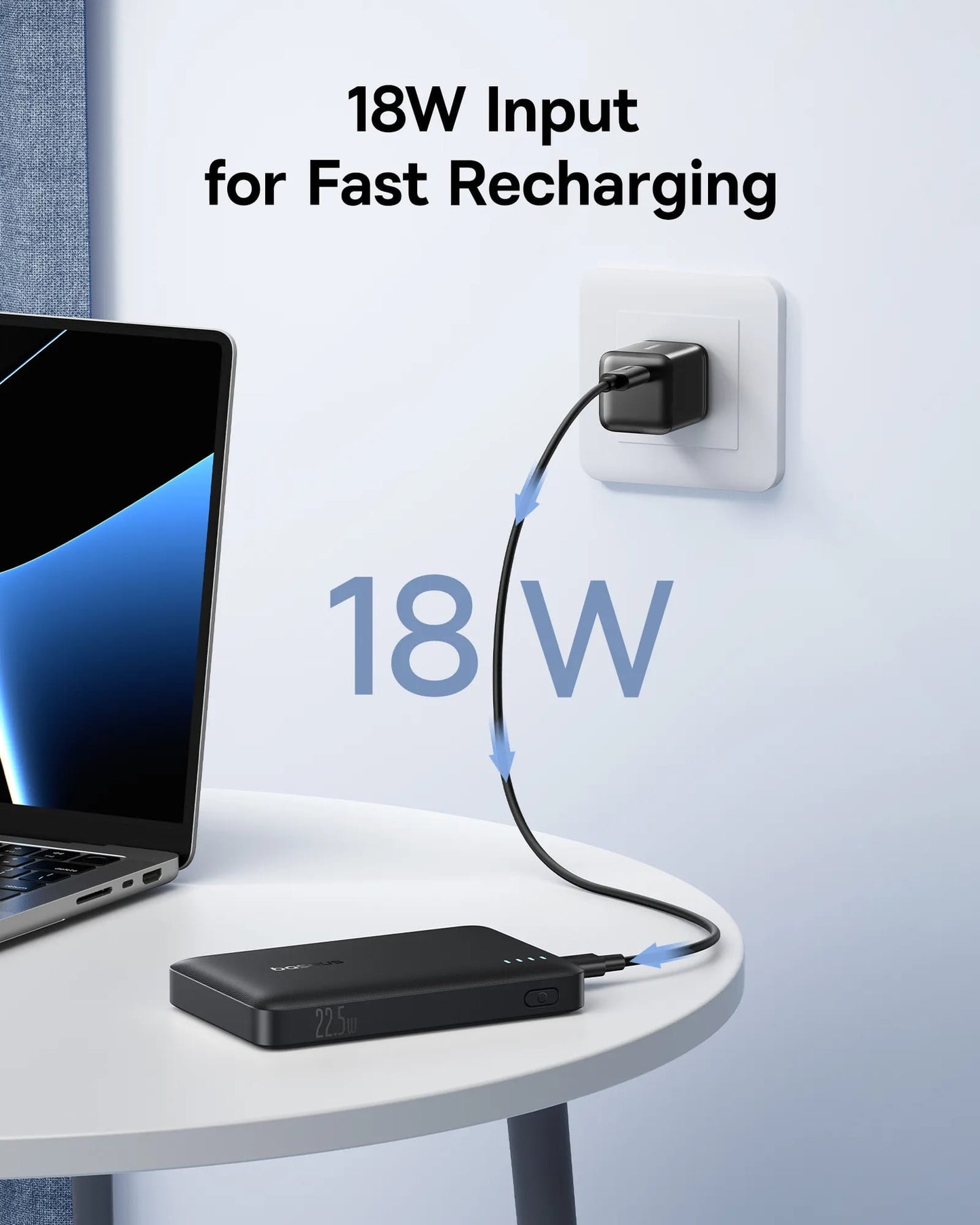 BASEUS Power Bank 10000 mAh 22.5W + кабел Type-C - Type-C, EnerFill FP21 Black - P1008210D123-00