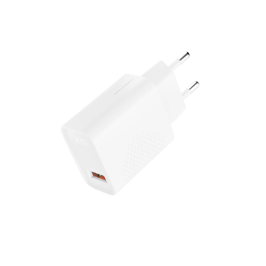 XO 220V 18W, USB-A + кабел USB-A - Micro, L159 /бял/