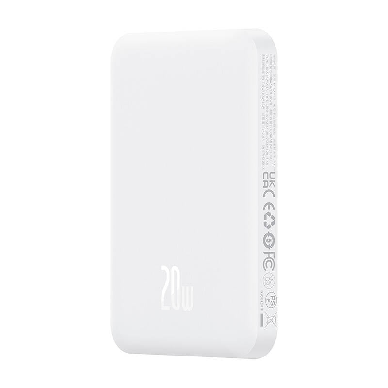 BASEUS Power Bank 5000 mAh 20W, Mini Magnetic /бял/ - P10022107223-00