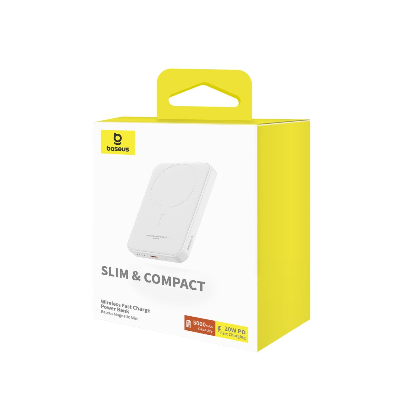 BASEUS Power Bank 5000 mAh 20W, Mini Magnetic /бял/ - P10022107223-00