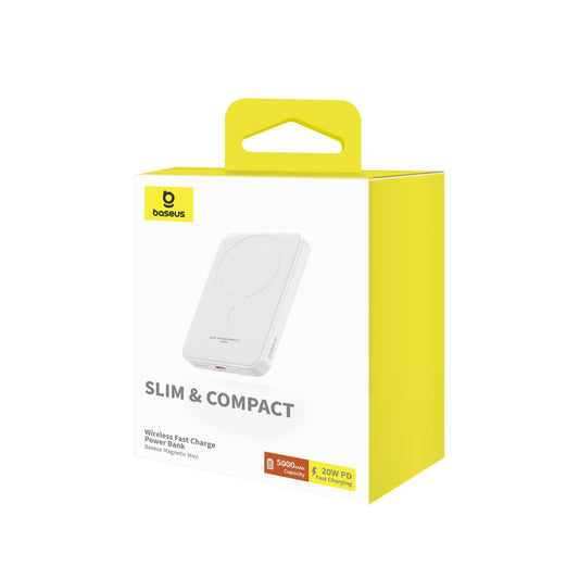 BASEUS Power Bank 5000 mAh 20W, Mini Magnetic /бял/ - P10022107223-00